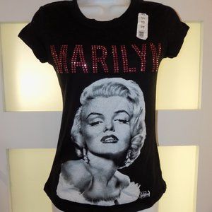 Marilyn Monroe Hollywood Legends SS Black T-Shirt Size S (3/5) Women's NEW